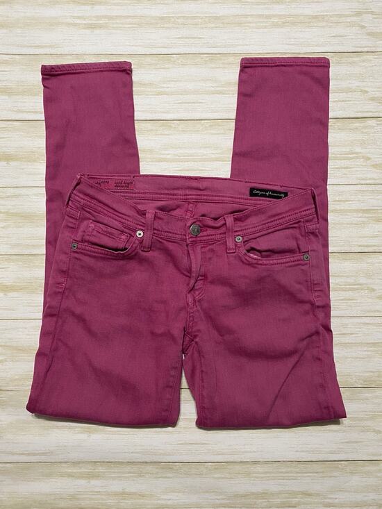 Citizens Of Humanity Denim - CITIZENS OF HUMANITY Womens Size 27 Pink Stretch Ankle Lenth Skinny Leg Pannts